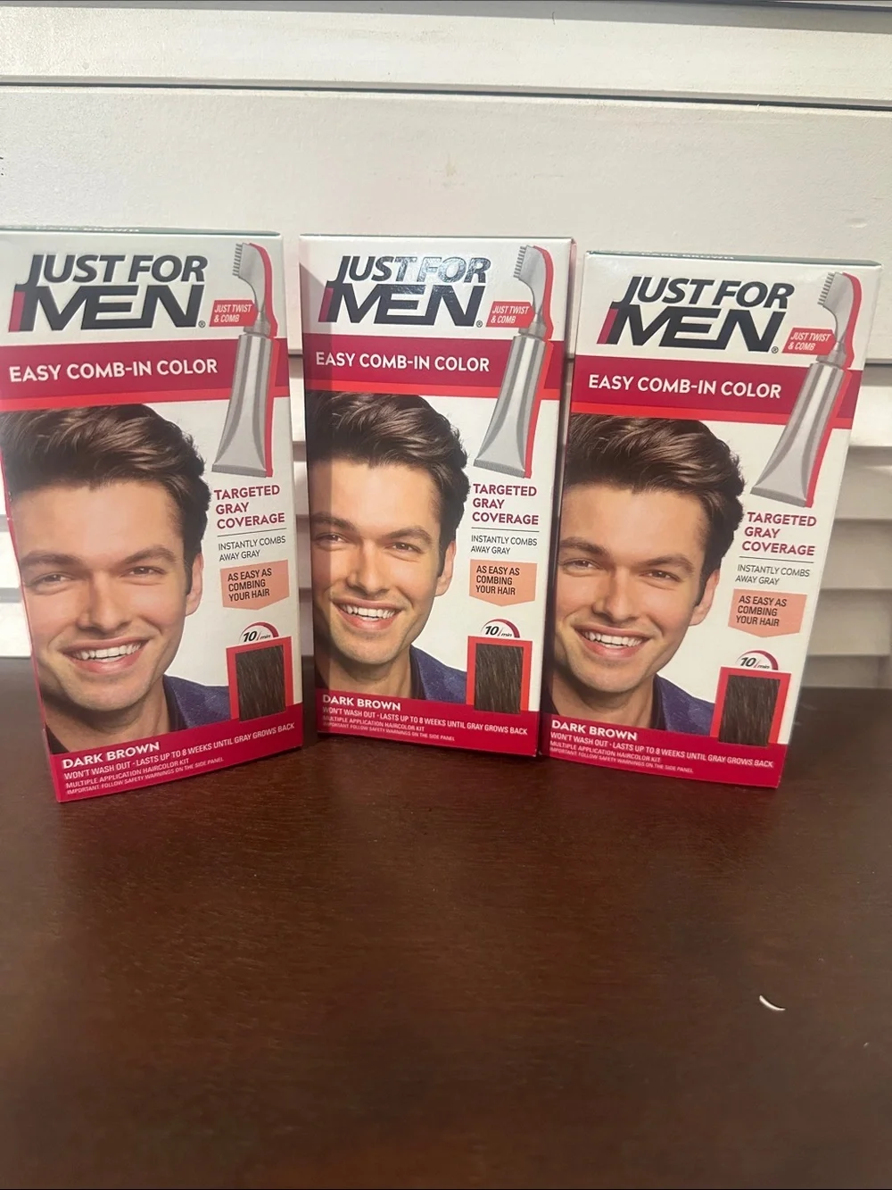 Set Easy Comb-In Color for Men - Dark Brown